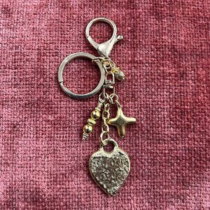New GOLD HEART Bag Charm Gold Tone  💕✨